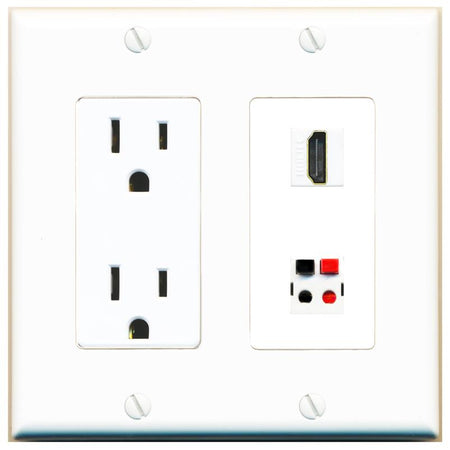 HDMI SPEAKER Wall Plate [White]