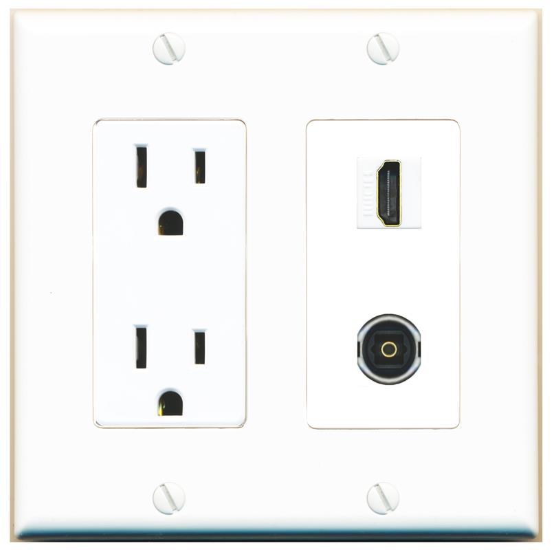 HDMI TOSLINK Wall Plate [White]
