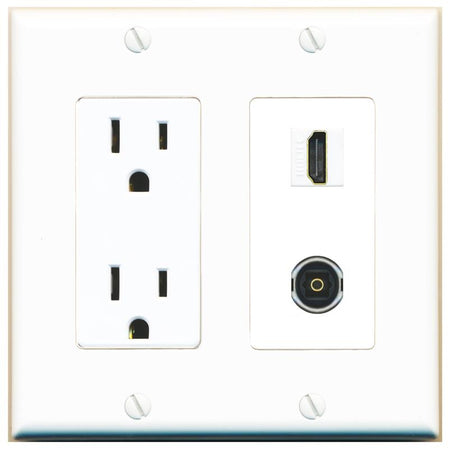 HDMI TOSLINK Wall Plate [White]
