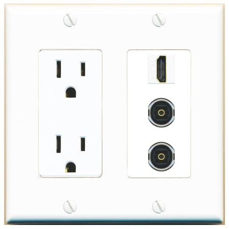1 HDMI 2 TOSLINK Wall Plate [White]