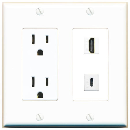 HDMI USBC Wall Plate [White]