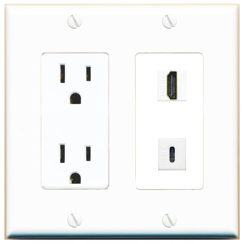 HDMI USBC Wall Plate [White]
