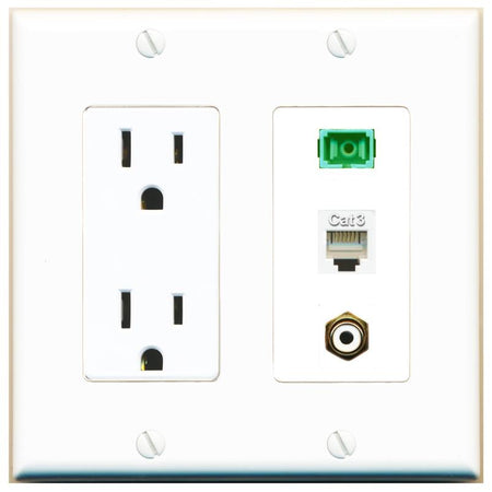 1 PHONE 1 RCA-WHITE 1 SC-APC-SX Wall Plate [White]
