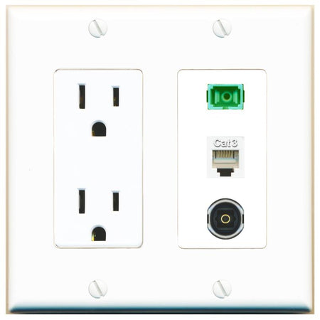 1 PHONE 1 SC-APC-SX 1 TOSLINK Wall Plate [White]