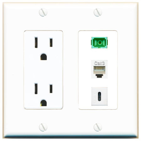 1 PHONE 1 SC-APC-SX 1 USBC Wall Plate [White]