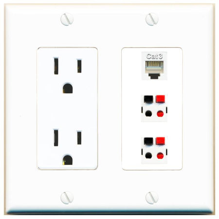 1 PHONE 2 SPEAKER Wall Plate [White]