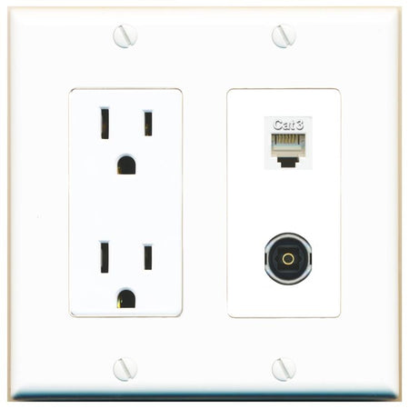 PHONE TOSLINK Wall Plate [White]