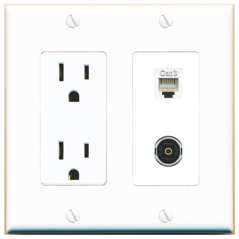 PHONE TOSLINK Wall Plate [White]
