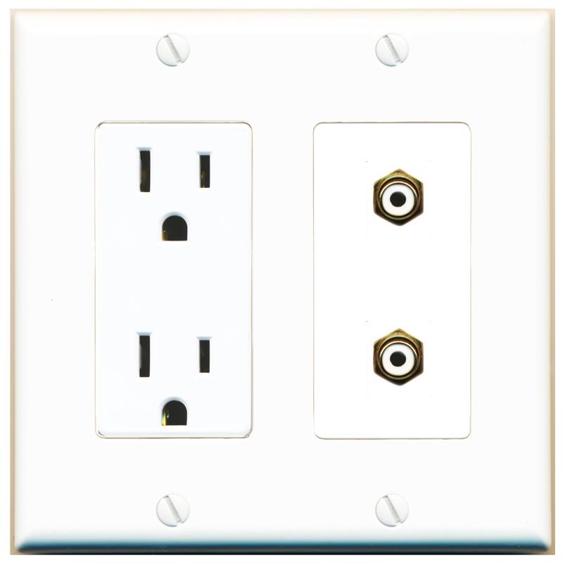 2 RCA-WHITE Wall Plate [White]