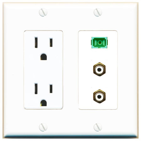 2 RCA-WHITE 1 SC-APC-SX Wall Plate [White]