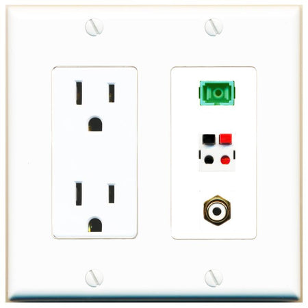 1 RCA-WHITE 1 SC-APC-SX 1 SPEAKER Wall Plate [White]