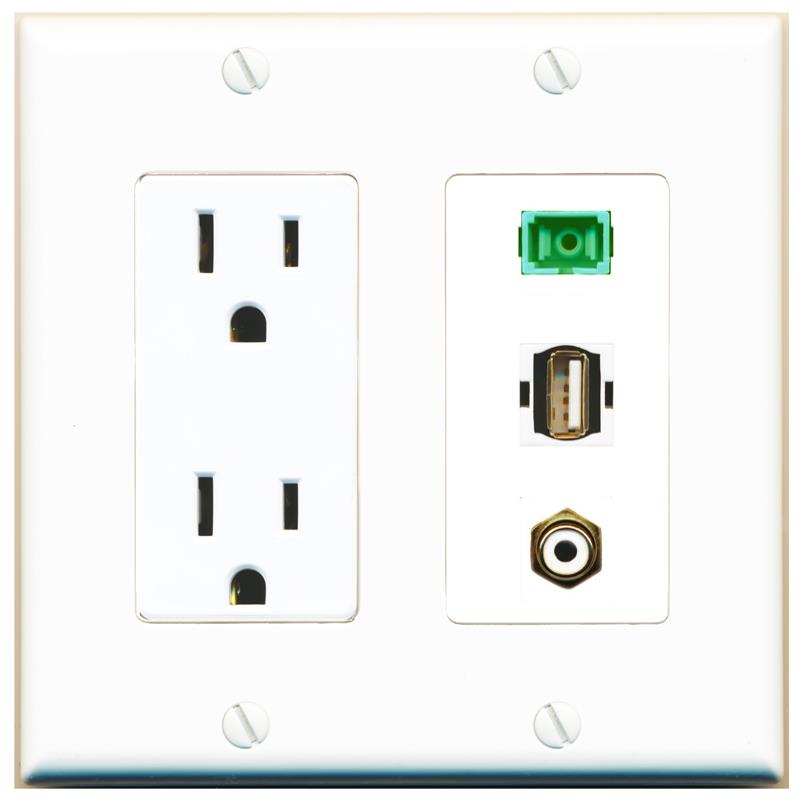 1 RCA-WHITE 1 SC-APC-SX 1 USB2 Wall Plate [White]