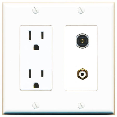 RCA-WHITE TOSLINK Wall Plate [White]