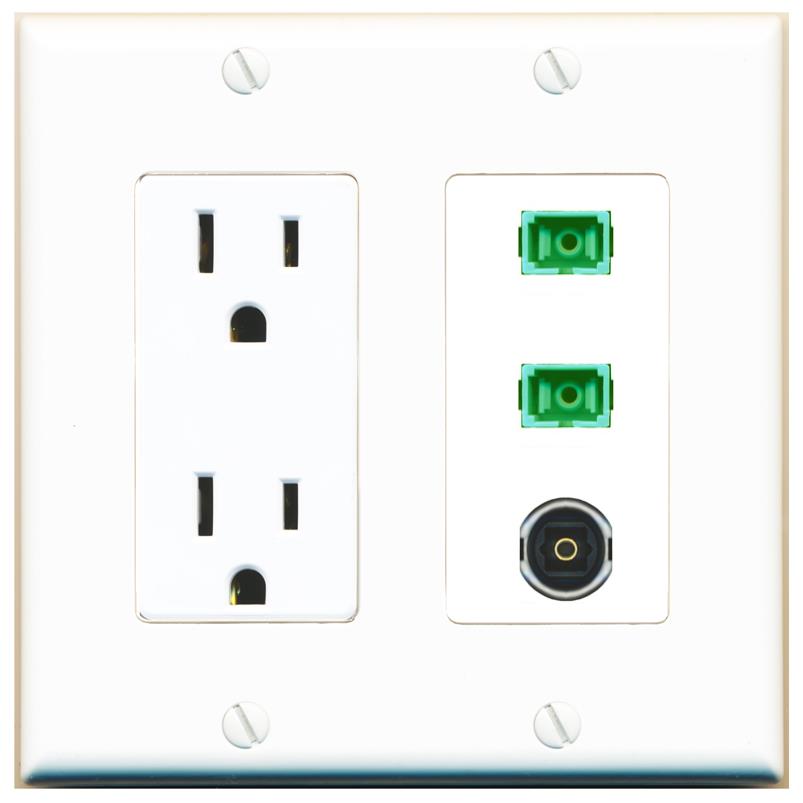 2 SC-APC-SX 1 TOSLINK Wall Plate [White]