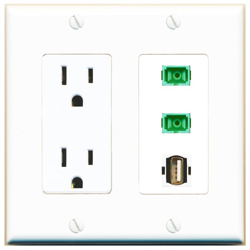 2 SC-APC-SX 1 USB2 Wall Plate [White]