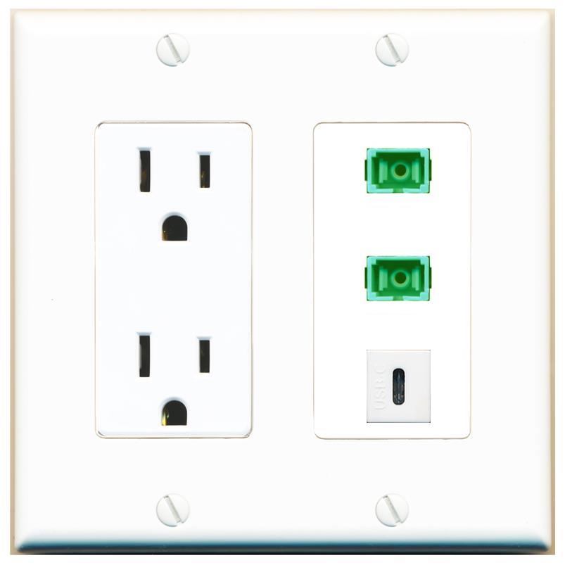2 SC-APC-SX 1 USBC Wall Plate [White]