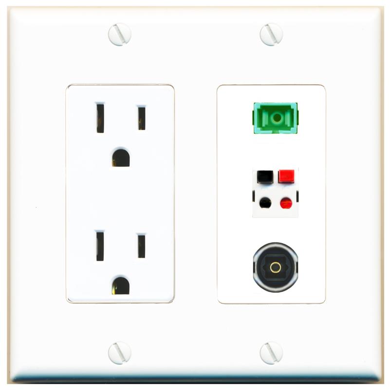 1 SC-APC-SX 1 SPEAKER 1 TOSLINK Wall Plate [White]