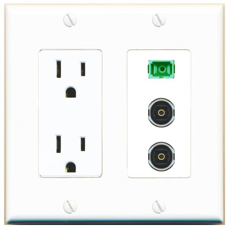1 SC-APC-SX 2 TOSLINK Wall Plate [White]