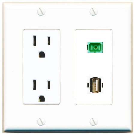 SC-APC-SX USB2 Wall Plate [White]