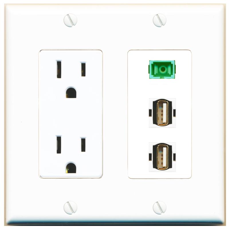 1 SC-APC-SX 2 USB2 Wall Plate [White]