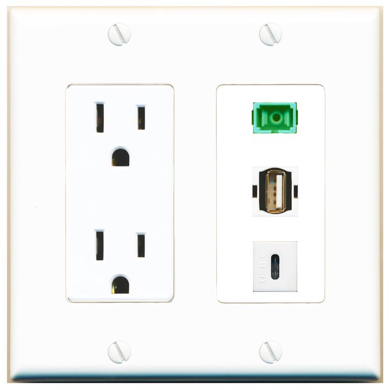 1 SC-APC-SX 1 USB2 1 USBC Wall Plate [White]