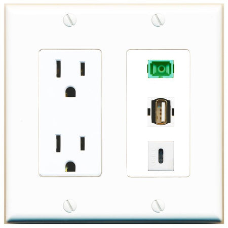 1 SC-APC-SX 1 USB2 1 USBC Wall Plate [White]