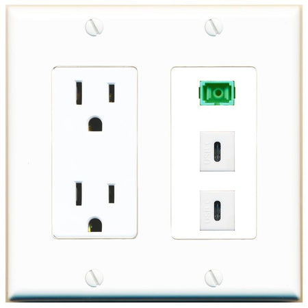 1 SC-APC-SX 2 USBC Wall Plate [White]