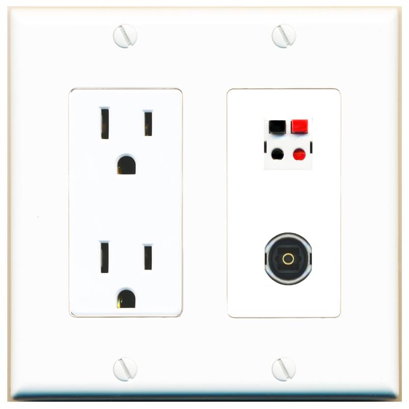 SPEAKER TOSLINK Wall Plate [White]