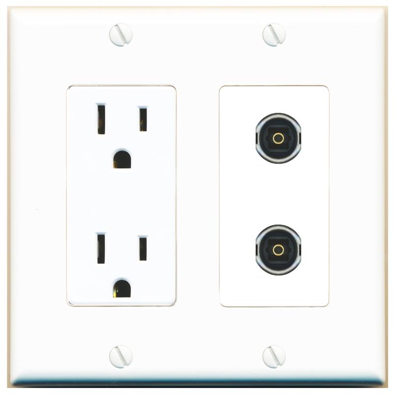 2 TOSLINK Wall Plate [White]