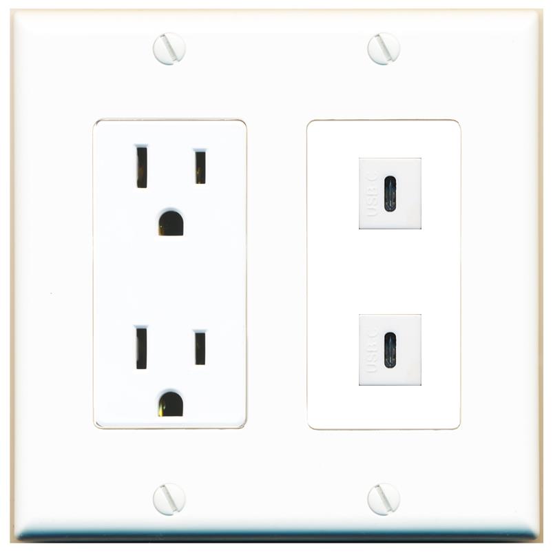 2 USBC Wall Plate [White]