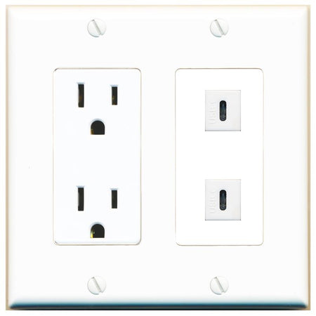 2 USBC Wall Plate [White]