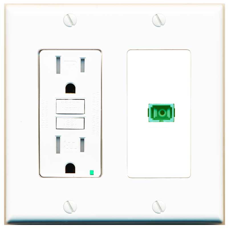 RiteAV SC-APC-SX Wall Plate with GFCI Power Outlet [White]