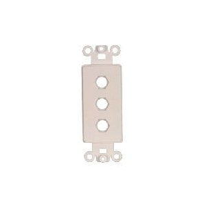 Beige Keystone Insert for Decorative Wall Plate for 3 F-Type or BNC Connectors