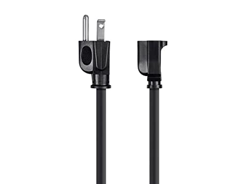 Monoprice 3-Prong Extension Cord - 3 Feet - Black (10 Pack) NEMA 5-15P to NEMA 5-15R 16AWG 13A