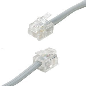 (Pack of 5) - 1ft Gray Phone Line Cord RJ11 Cable