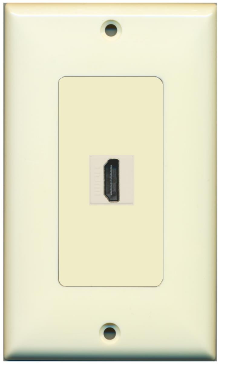 Presa Telefonica Riteav 1 Porta Con Piastra Decorativa Light Almond – Connettore Ethernet CAT6 Blu, Facile Da Installare Senza Attrezzi