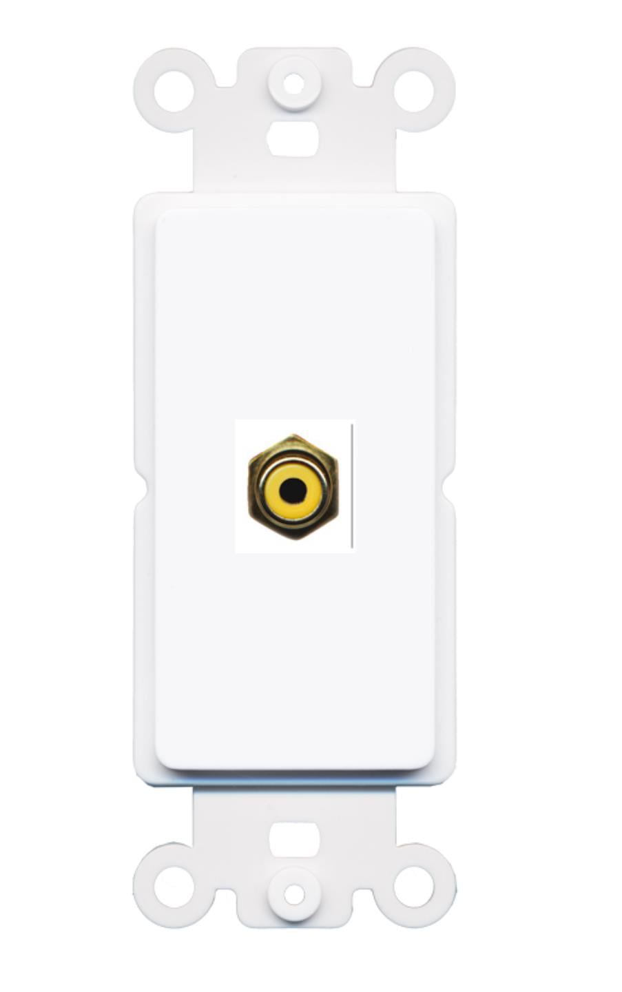 RiteAV - RCA Yellow Port Wall Plate Decorative (Rocker) White