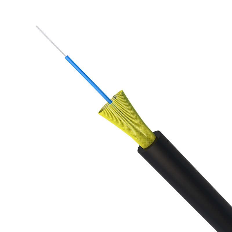 1-Strand Fiber Indoor/Outdoor Fiber Optic Cable, Singlemode, OS2 9/125 Micron, Black, Riser Rated, 100M