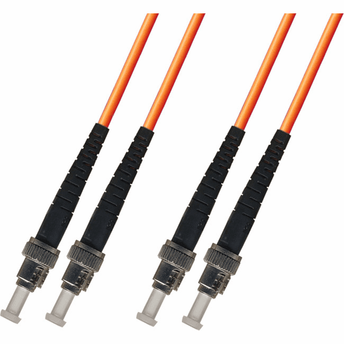 30M ST-ST Duplex Multimode Fiber Optic Cable 62.5/125 Plenum