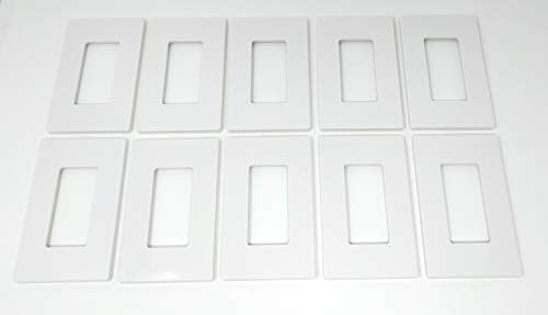 RiteAV - 1 Gang White Screwless Decorative Style Wallplate (10 Pack)