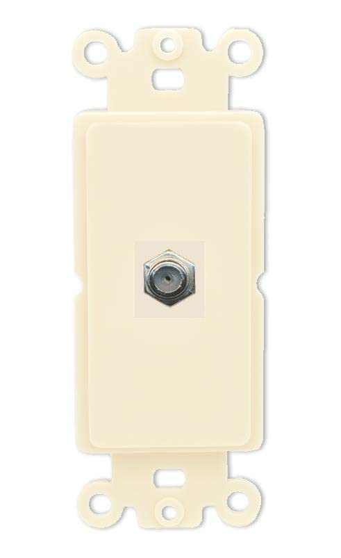 RiteAV 1 Port Coax Cable TV F-Type Wall Plate - Rocker [Light-Almond]