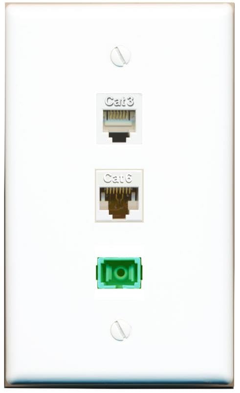 RiteAV - CAT6 PHONE SC-APC Singlemode Simplex Wall Plate Flat White