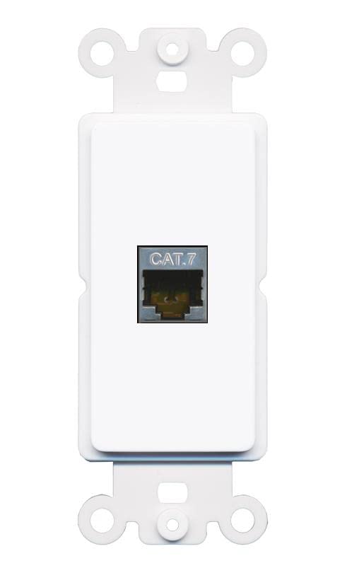 RiteAV 1 Port Cat7 Shielded Ethernet Wall Plate - Rocker [White/White]
