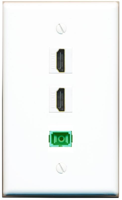 RiteAV - 2 HDMI SC-APC Singlemode Simplex Wall Plate Flat White