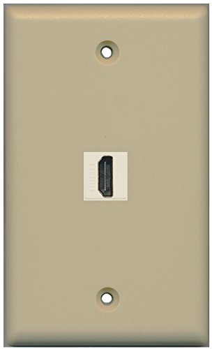 RiteAV - 1 Port HDMI Ivory Wall Plate - Bracket Included