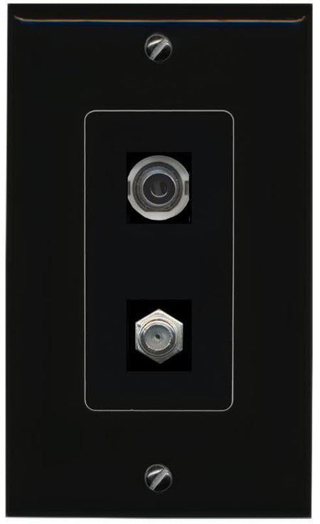 RiteAV 3.5mm Coax Wall Plate Decorative [Black]