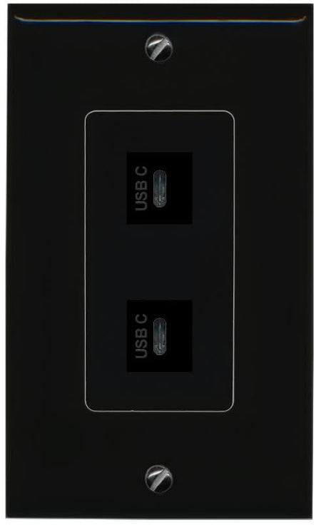 RiteAV 2 USBC Wall Plate Decorative [Black]