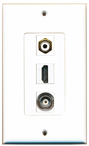 RiteAV 1 Port HDMI 1 Port RCA White 1 Port BNC Wall Plate OVERSIZED