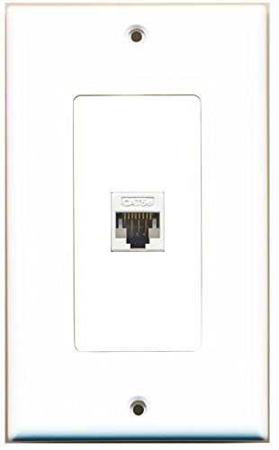 RiteAV 1 Gang 1 Port Cat5e Wall Plate OVERSIZED White
