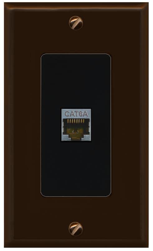 RiteAV 1 Port Cat6A Wall Plate - 1 Gang [Brown/Black]